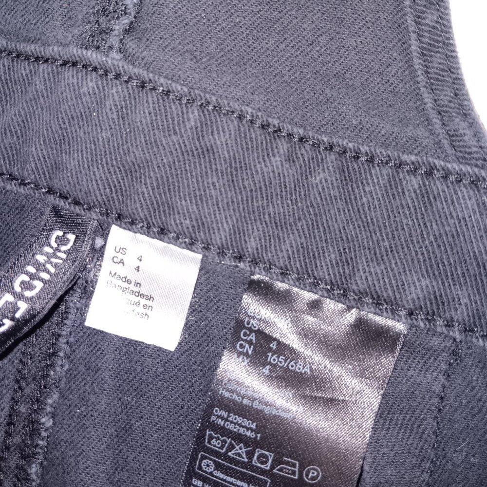 DIVIDED STRAPPY BUTTON DOWN BLACK DENIM DRESS - image 6